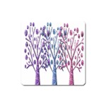 Magical pastel trees Square Magnet Front