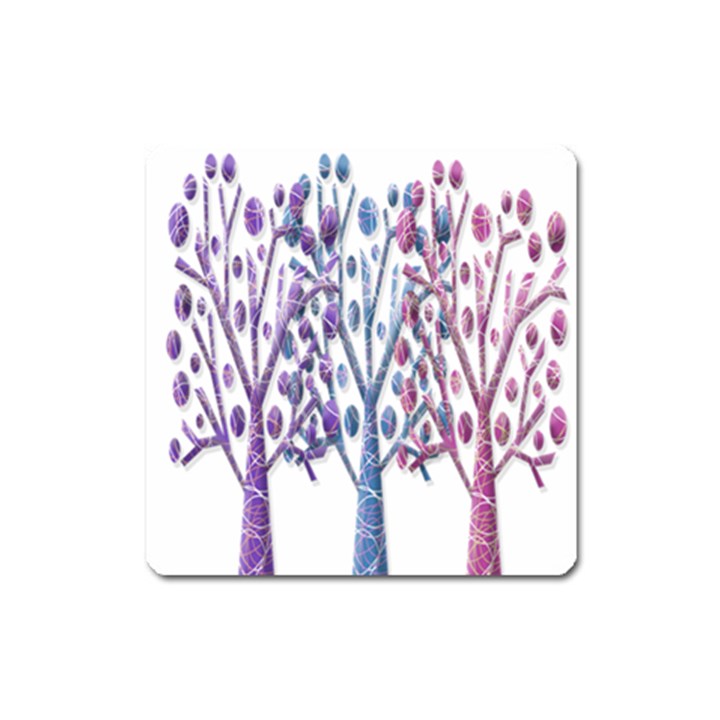 Magical pastel trees Square Magnet