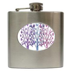 Magical Pastel Trees Hip Flask (6 Oz) by Valentinaart