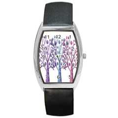 Magical Pastel Trees Barrel Style Metal Watch by Valentinaart