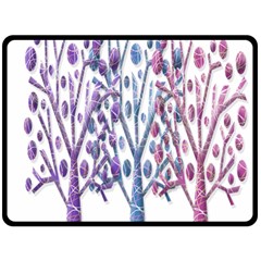 Magical Pastel Trees Fleece Blanket (large)  by Valentinaart