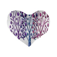 Magical Pastel Trees Standard 16  Premium Flano Heart Shape Cushions by Valentinaart