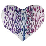 Magical pastel trees Large 19  Premium Flano Heart Shape Cushions Back