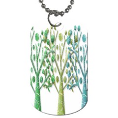 Magical Green Trees Dog Tag (one Side) by Valentinaart