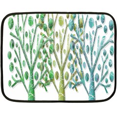 Magical Green Trees Double Sided Fleece Blanket (mini)  by Valentinaart