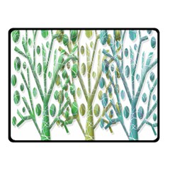 Magical Green Trees Fleece Blanket (small) by Valentinaart