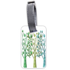 Magical Green Trees Luggage Tags (one Side)  by Valentinaart