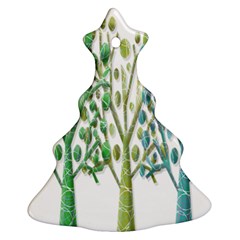 Magical Green Trees Christmas Tree Ornament (2 Sides) by Valentinaart