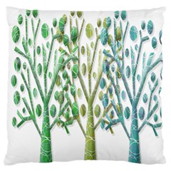 Magical Green Trees Large Cushion Case (one Side) by Valentinaart