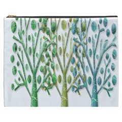 Magical Green Trees Cosmetic Bag (xxxl)  by Valentinaart