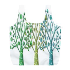 Magical Green Trees Full Print Recycle Bags (l) 