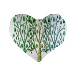 Magical green trees Standard 16  Premium Flano Heart Shape Cushions Front