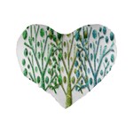 Magical green trees Standard 16  Premium Flano Heart Shape Cushions Back