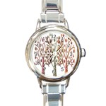 Magical autumn trees Round Italian Charm Watch Front