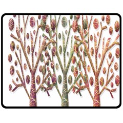 Magical Autumn Trees Fleece Blanket (medium)  by Valentinaart