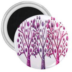 Magical Pink Trees 3  Magnets by Valentinaart