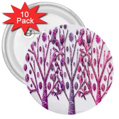 Magical Pink Trees 3  Buttons (10 Pack)  by Valentinaart