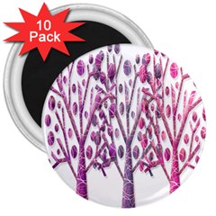 Magical Pink Trees 3  Magnets (10 Pack)  by Valentinaart