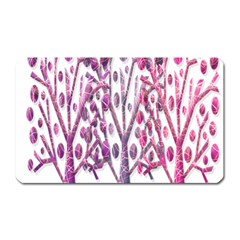 Magical Pink Trees Magnet (rectangular) by Valentinaart