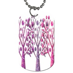 Magical Pink Trees Dog Tag (one Side) by Valentinaart