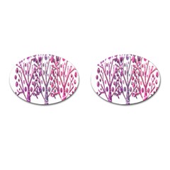 Magical Pink Trees Cufflinks (oval) by Valentinaart