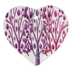 Magical Pink Trees Heart Ornament (2 Sides) by Valentinaart