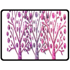 Magical Pink Trees Fleece Blanket (large)  by Valentinaart