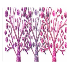 Magical Pink Trees Double Sided Flano Blanket (small)  by Valentinaart