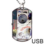 Picreations V Dog Tag USB Flash (One Side) Front