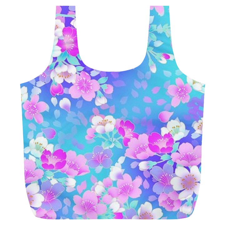 colorful pastel flowers  Full Print Recycle Bags (L) 