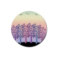 Magical Hill Rubber Coaster (round)  by Valentinaart