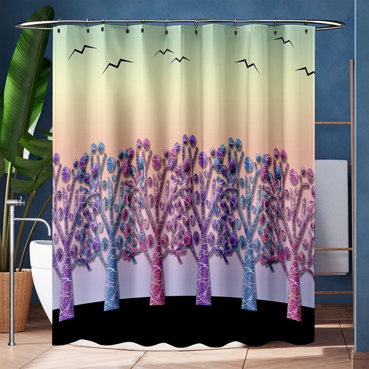 Magical hill Shower Curtain 60  x 72  (Medium) 