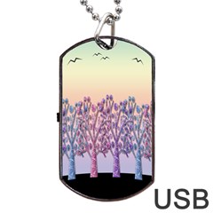 Magical Hill Dog Tag Usb Flash (one Side) by Valentinaart