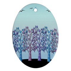 Blue Magical Hill Ornament (oval) 