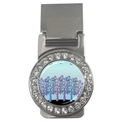 Blue Magical Hill Money Clips (cz)  by Valentinaart