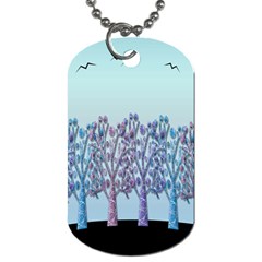 Blue Magical Hill Dog Tag (one Side) by Valentinaart