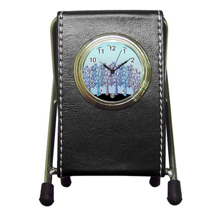 Blue magical hill Pen Holder Desk Clocks