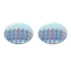 Blue Magical Hill Cufflinks (oval) by Valentinaart