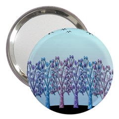 Blue Magical Hill 3  Handbag Mirrors by Valentinaart