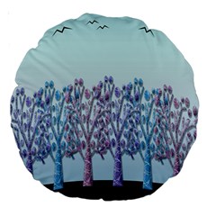 Blue Magical Hill Large 18  Premium Round Cushions by Valentinaart