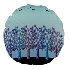 Blue Magical Hill Large 18  Premium Flano Round Cushions by Valentinaart