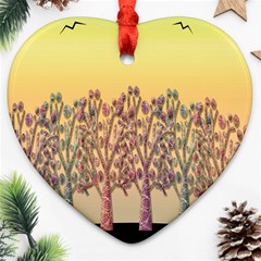 Magical Sunset Ornament (heart)  by Valentinaart