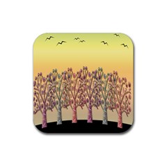 Magical Sunset Rubber Coaster (square)  by Valentinaart