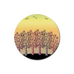 Magical Sunset Rubber Coaster (round)  by Valentinaart