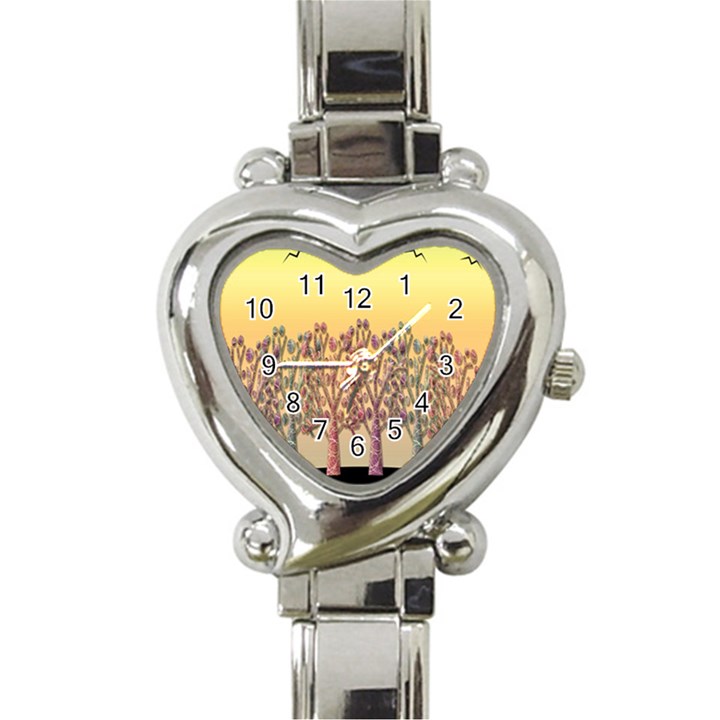 Magical sunset Heart Italian Charm Watch