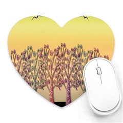 Magical Sunset Heart Mousepads by Valentinaart