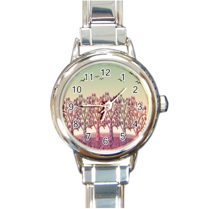 Magical landscape Round Italian Charm Watch