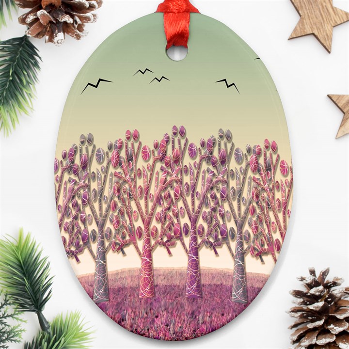 Magical landscape Ornament (Oval) 