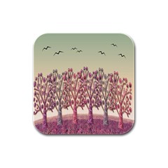 Magical Landscape Rubber Square Coaster (4 Pack)  by Valentinaart