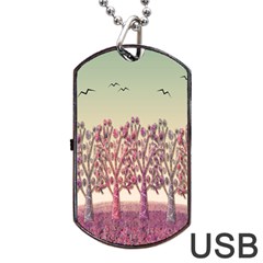 Magical Landscape Dog Tag Usb Flash (one Side) by Valentinaart